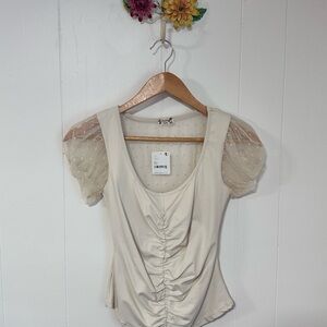 Intimately Free People Cream Layering Top XS NWT